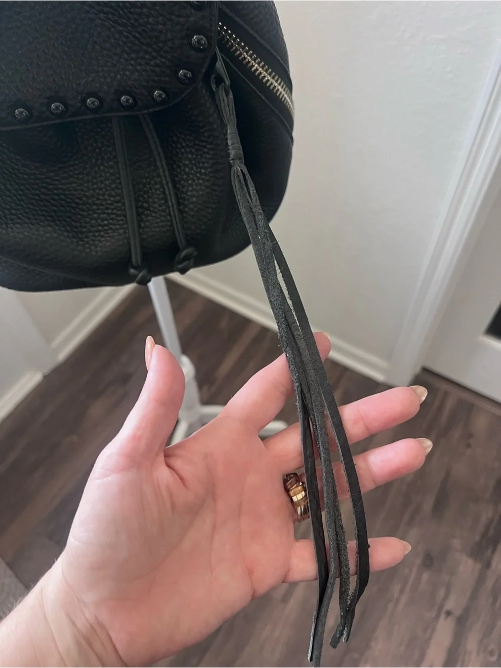 Rebecca Minkoff Blythe Black Studded Leather Mini Backpack